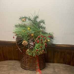Christmas accent piece can hang or sit on table handmade